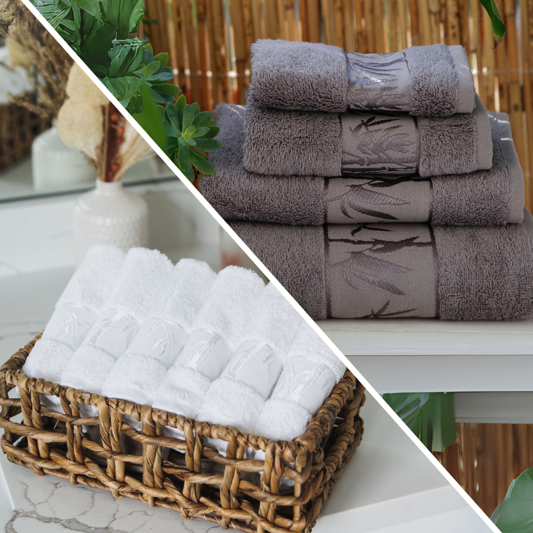 Set of 4 Bamboo Towels & 6 Washcloths