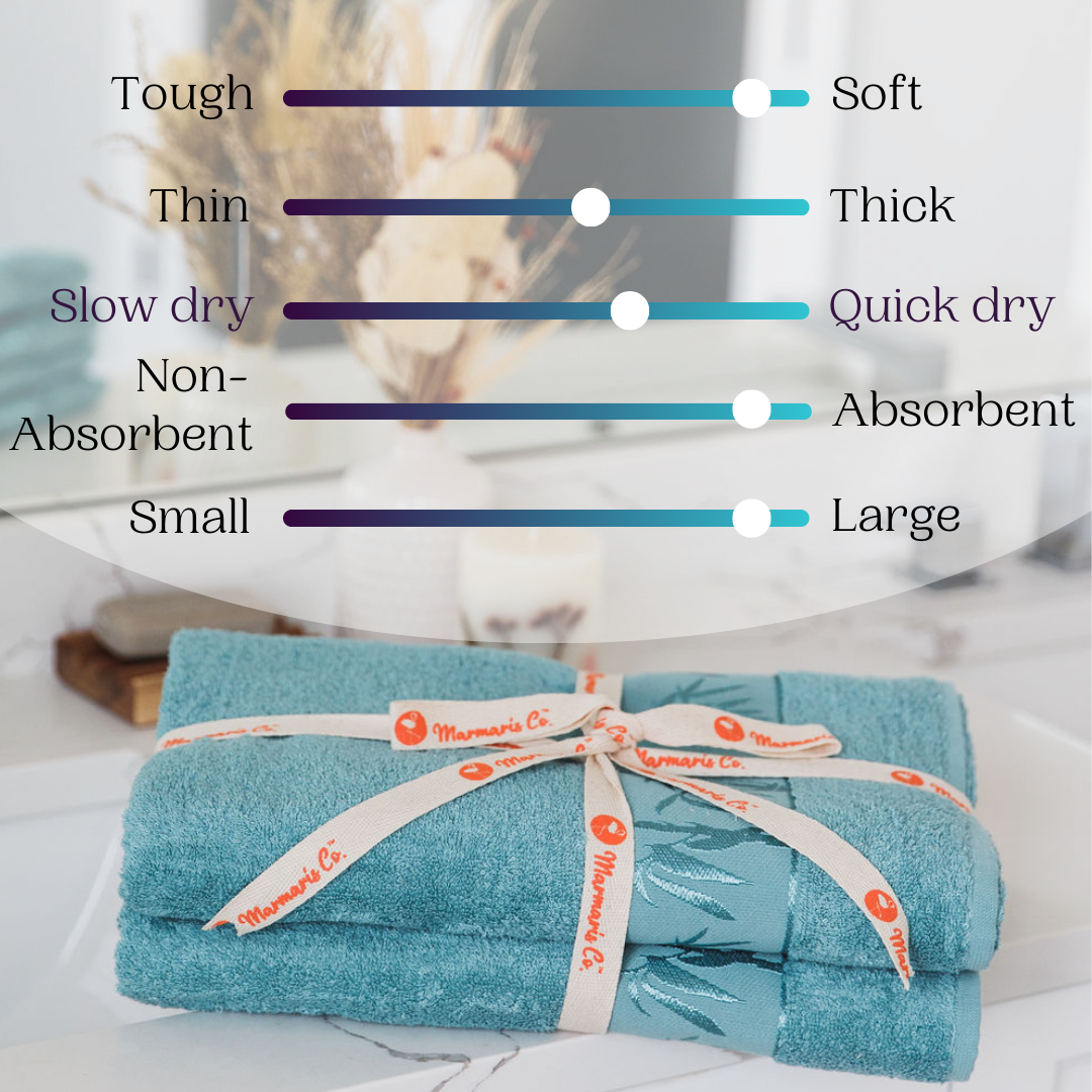 Set of 2 Luxury Bamboo Bath Towels