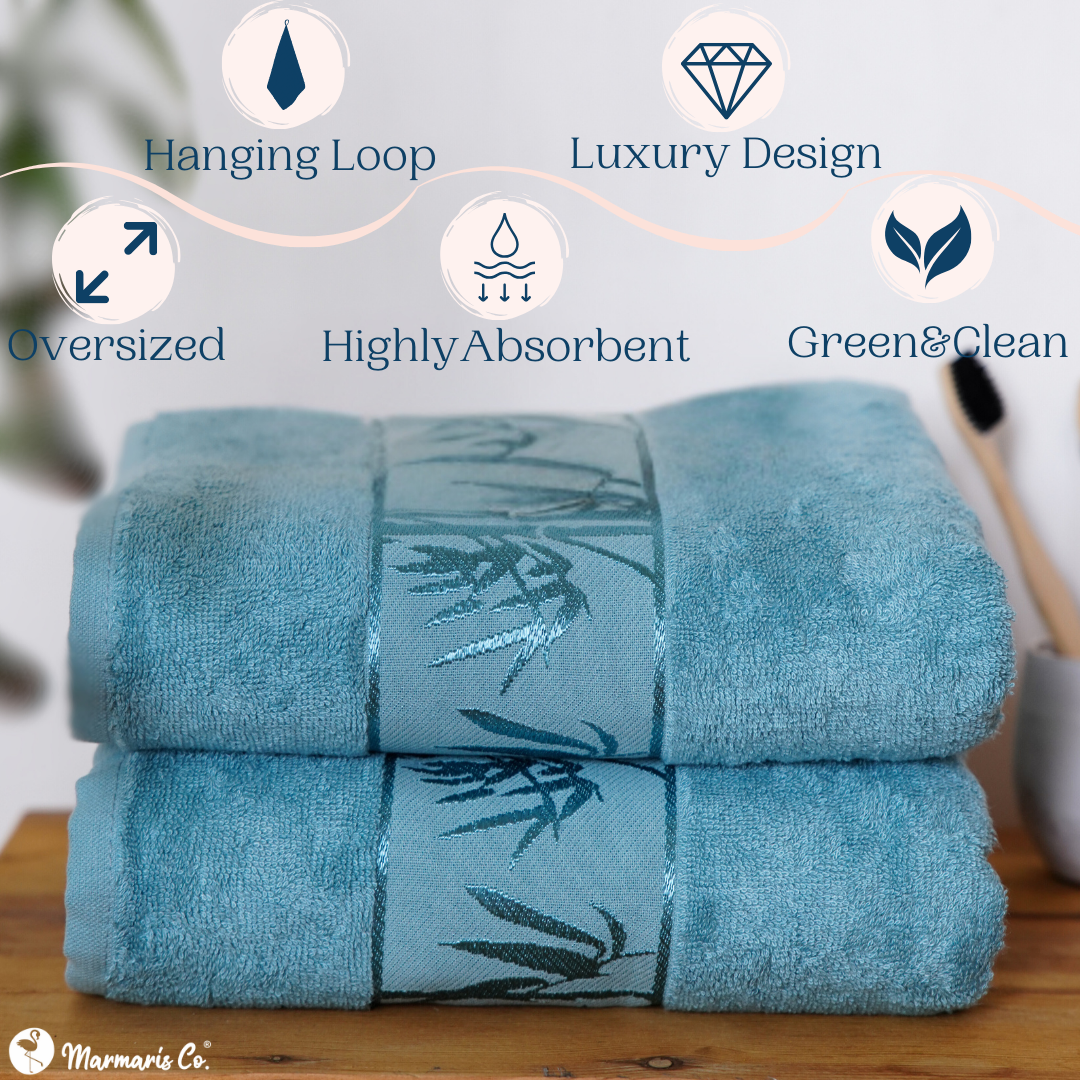 Set of 2 Luxury Bamboo Bath Towels